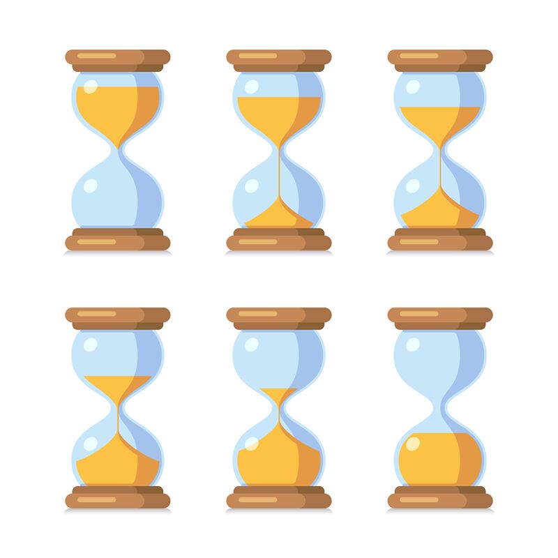 800x800 Cartoon Hourglass Antique Sand Clock Sprite Sheet Animation