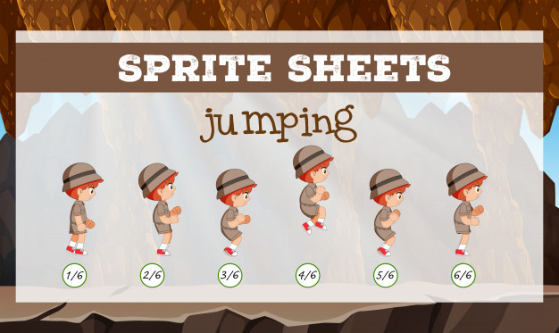 626x373 Sprite Sheet Jumping Character Vector Free Download