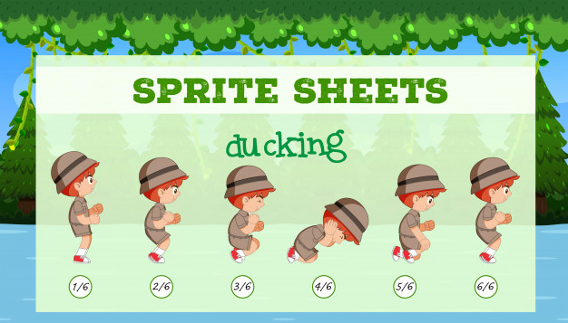 626x357 Sprite Sheets Boy Ducking Vector Free Download