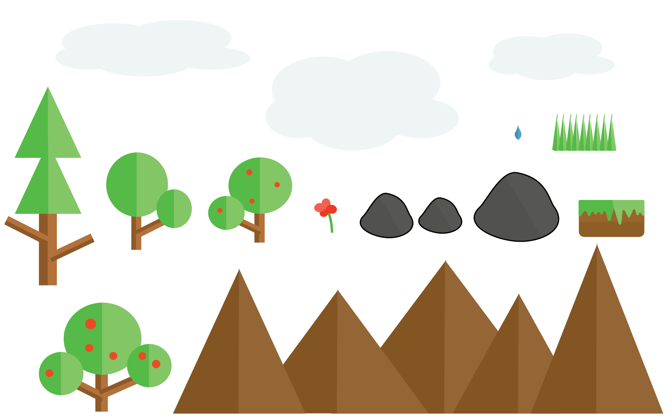 2271x1410 Nature Set Of Free Vector Sprites