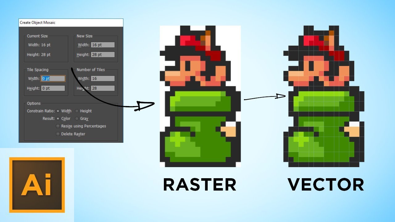 auto convert raster to vector illustrator