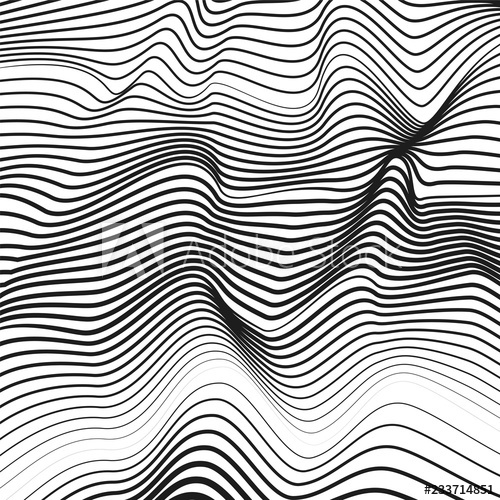 500x500 Optical Illusion, Deformed Surface Abstract Black And White