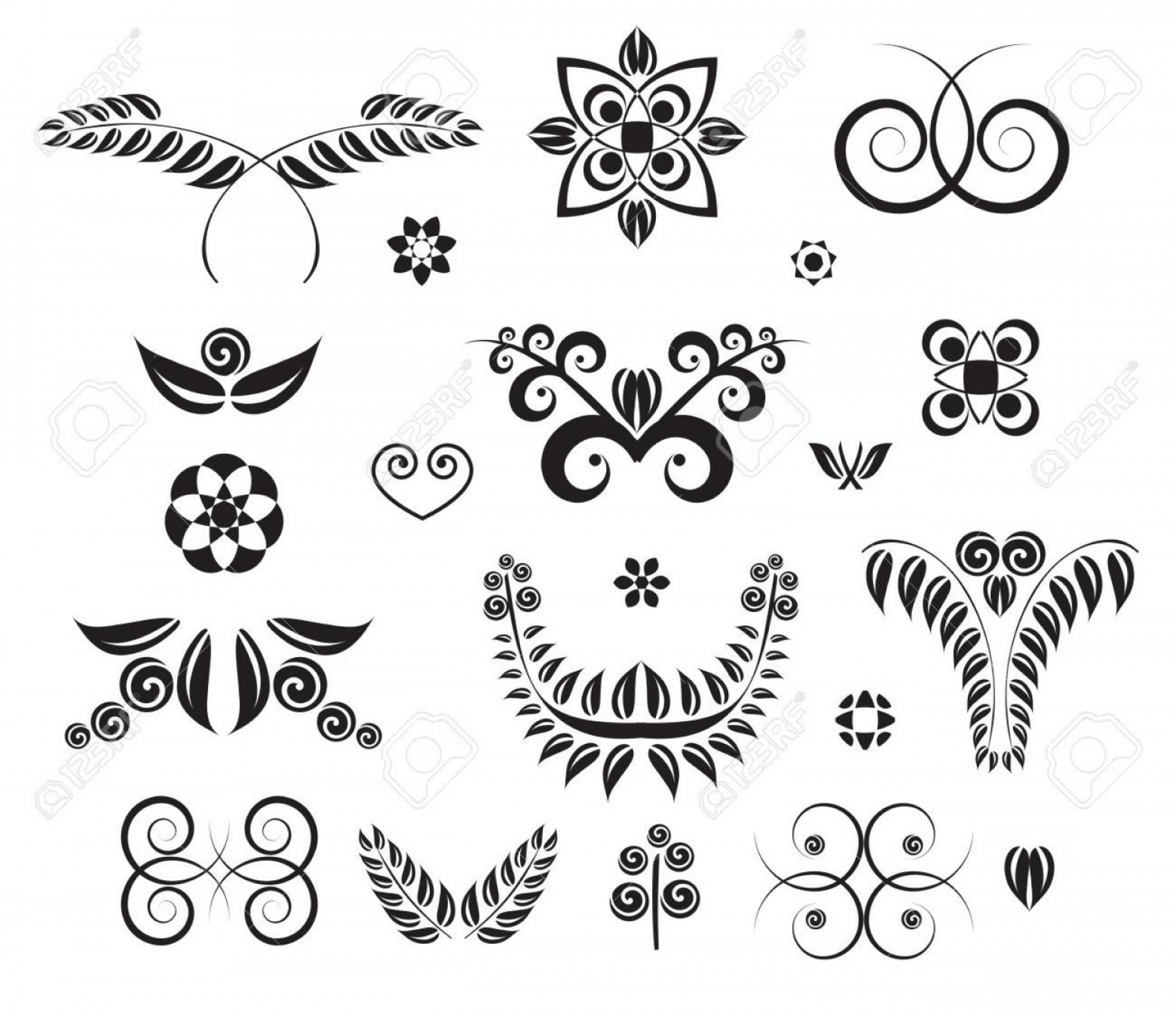 Photostock Vector Set Of Design Elements Curls Spirals Banner 1872x1617 Photostock Vector Set Of Design Elements Curls Spirals Banner