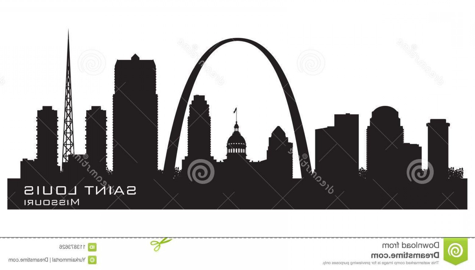 1560x888 Saint Louis Missouri Skyline Detailed Vector Silhouette Saint