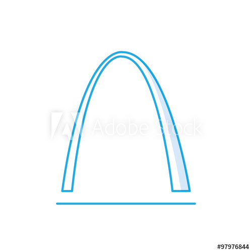 500x500 St Louis Arch Icon, Famous World Landmark, Missouri, Vector Flat