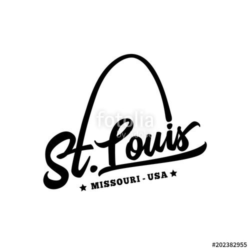 500x500 St Louis Black And White Lettering Design Decorative