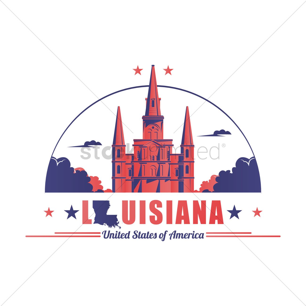 1300x1300 St Louis Cathedral Vector Image