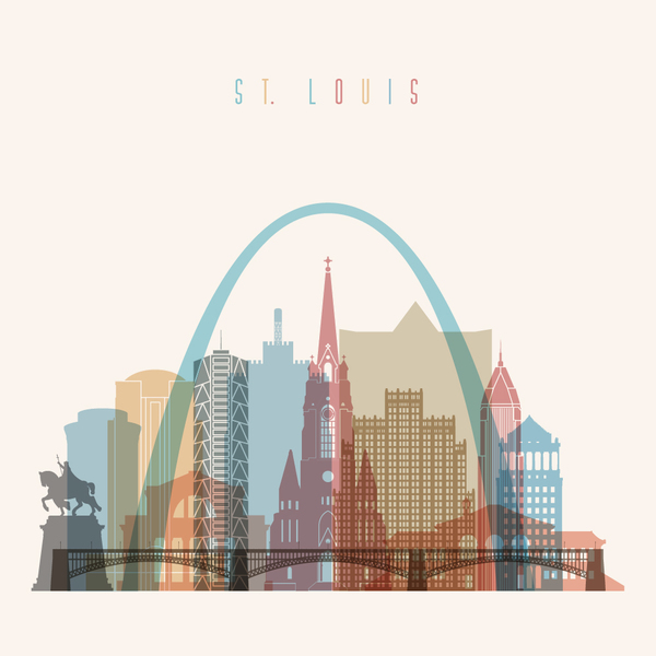 600x600 St Louis Building Vector Illustration Free Download