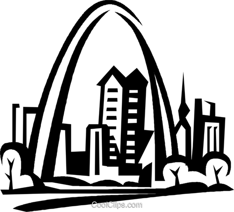 480x435 Gateway Arch, St Louis Royalty Free Vector Clip Art Illustration