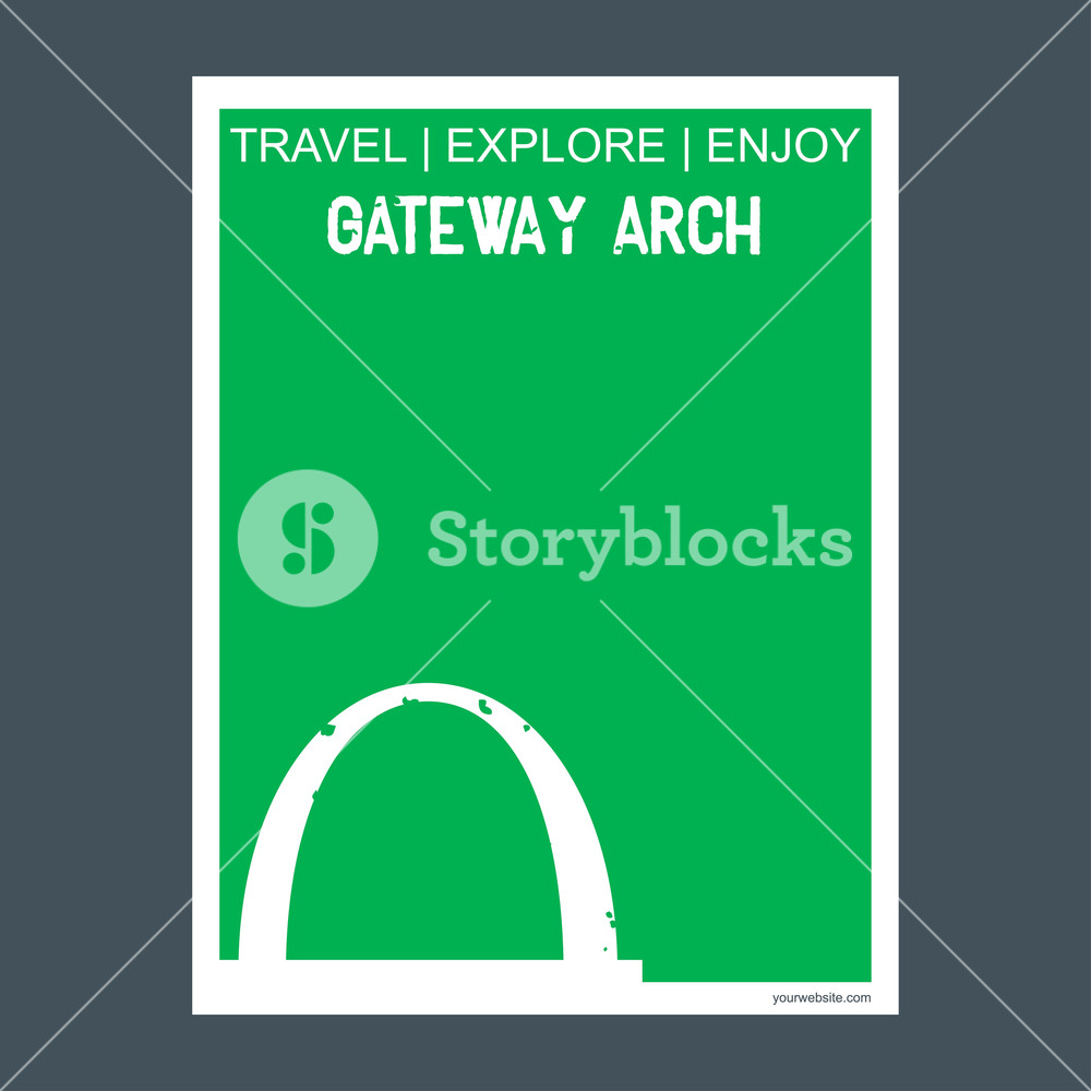 1000x1000 Gateway Arch St Louis, Usa Monument Landmark Brochure Flat Style
