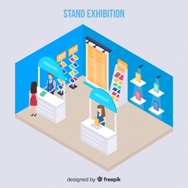626x626 Isometric Stand Exhibition Vector Vector Free Download