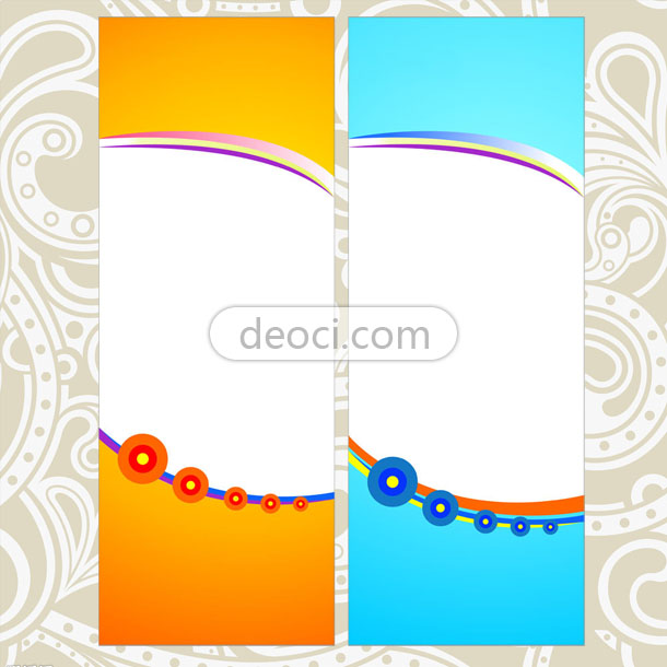 610x610 Vector X Exhibition Template Orange, Blue Card Version