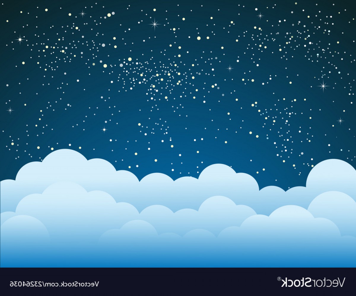 1200x1000 Starry Sky With Blue Clouds Shining Stars Sky Vector Newwaysys