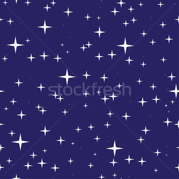 600x600 Starry Night Sky Seamless Pattern Vector Illustration