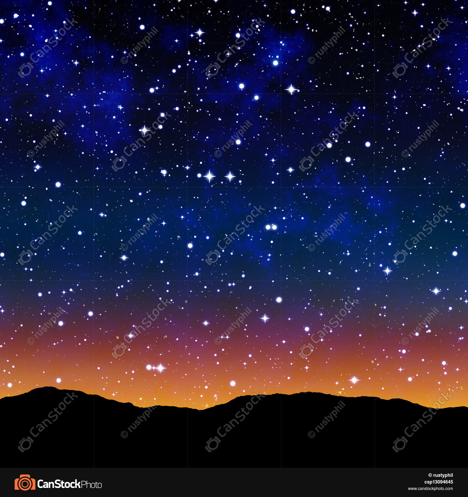 1600x1700 Vector Starry Night Sky Stars Silhouette City Moon Royalty