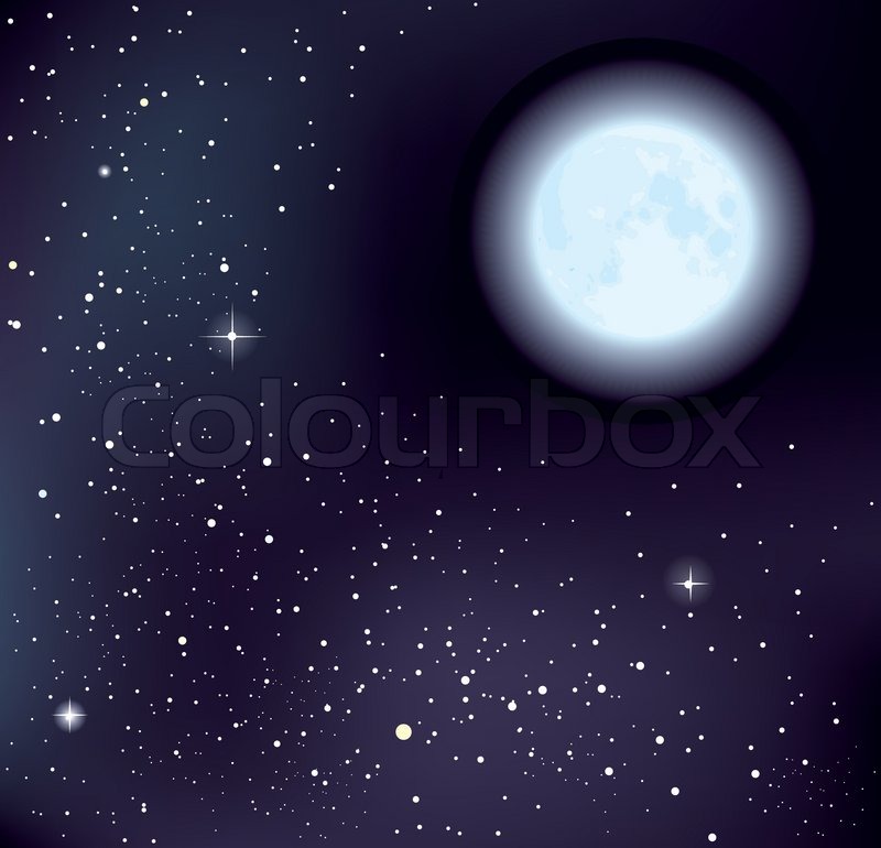 800x770 Vector Starry Sky And Moon Stock Vector Colourbox