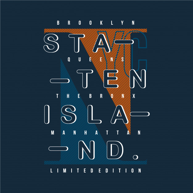 626x626 Staten Island Design Graphic Typography Vector Premium Download