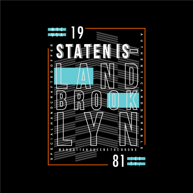 626x626 Staten Island Text Frame Background Graphic Design Vector
