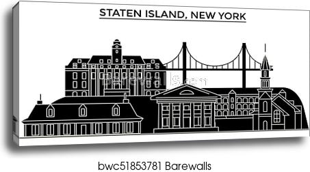 453x252 Usa, Staten Island, New York Architecture Vector City Skyline