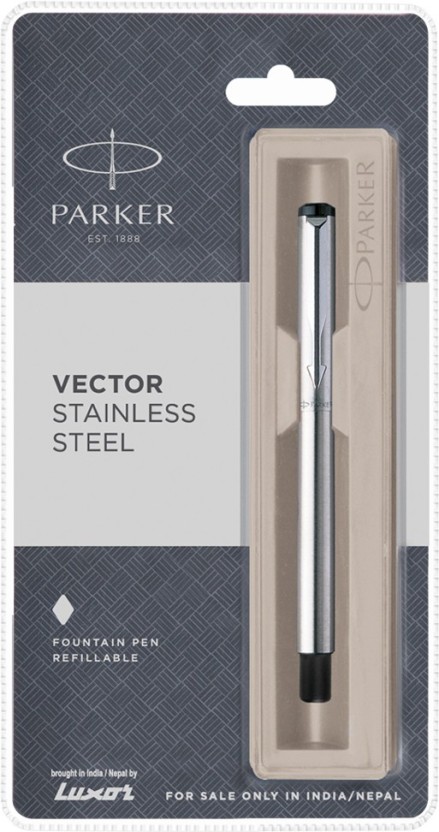 439x832 Parker Vector Stainless Steel Fountain Pen