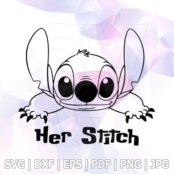 570x570 Lilo And Stitch Peeking Her Stitch His Angel Dxf Vector