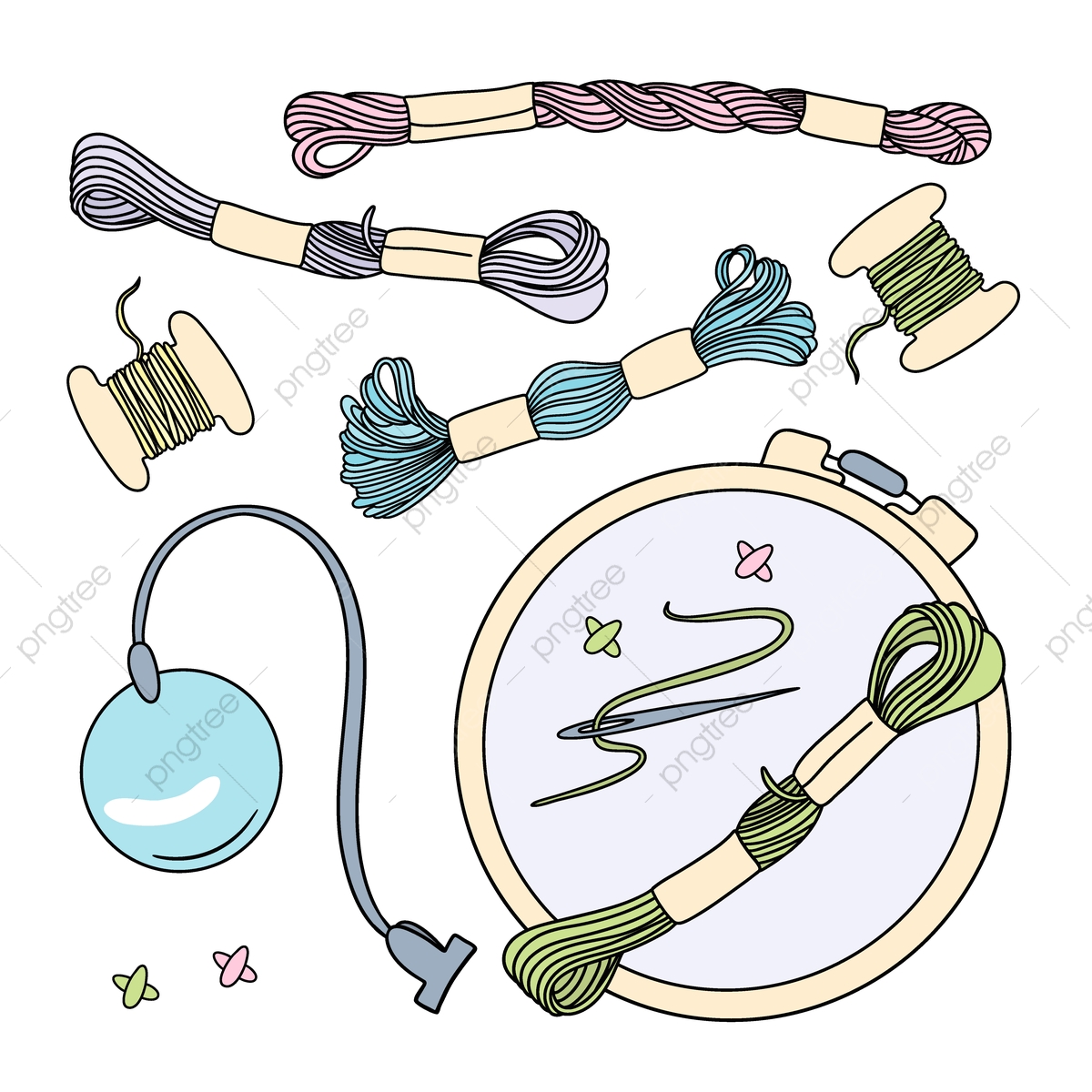 1200x1200 Cross Stitch Vector Illustration Set For Sewing And Embroidery