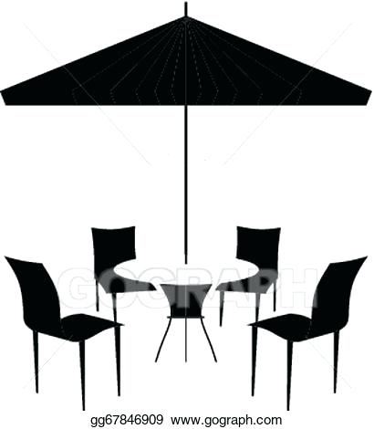 410x470 Canopy Patio Set Chairs And Table Clip Art Vector Stock Danielolsen
