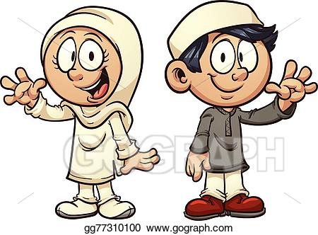 Good Vector Stock Muslim Kid Praying Stock Clip Art 450x332 Good Vector Stock Muslim Kid Praying Stock Clip Art