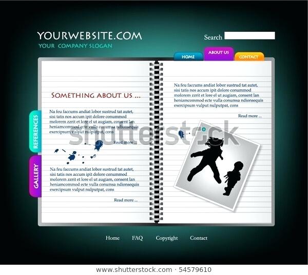 Diary Website Template Diary Website Template Vector Stock Vector 600x535 Diary Website Template Diary Website Template Vector Stock Vector