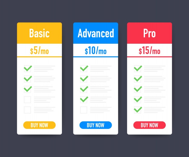 626x521 Price List Collection Vector Free Download