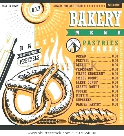 428x470 Bakery Price List Template Shop Vintage Vector Stock Royalty E