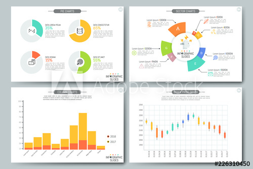 500x334 Colorful Elements For Pie, Column And Bar Charts, Sectoral
