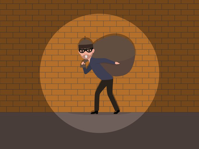 683x512 Vector Cartoon Caught A Burglar
