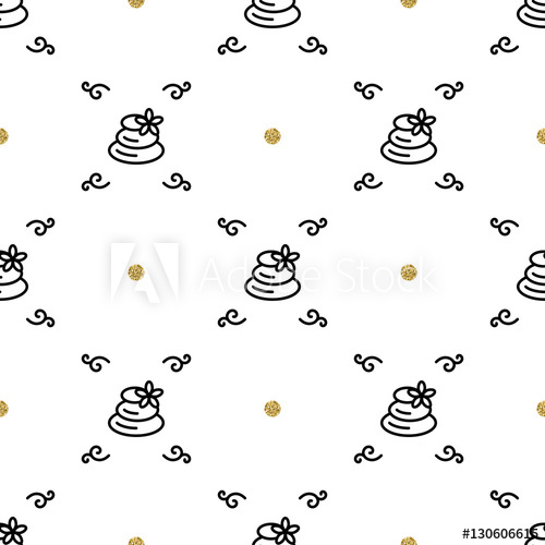 500x500 Vector Stone Therapy Seamless Pattern, Beauty Spa, Relax