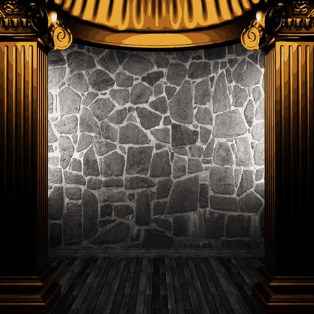 450x450 Vector Stone Wall And Golden Columns Royalty Free Vector Graphics
