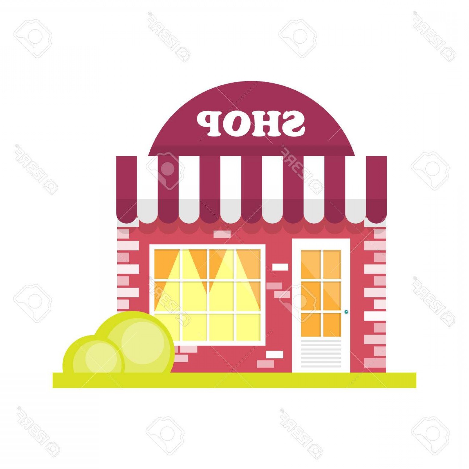 1560x1560 Photostock Vector Store Front Window Concept City Shop Icon Street