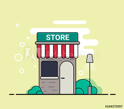 500x441 Store Illustration In Cartoon Style Vector Shop Or Market Store