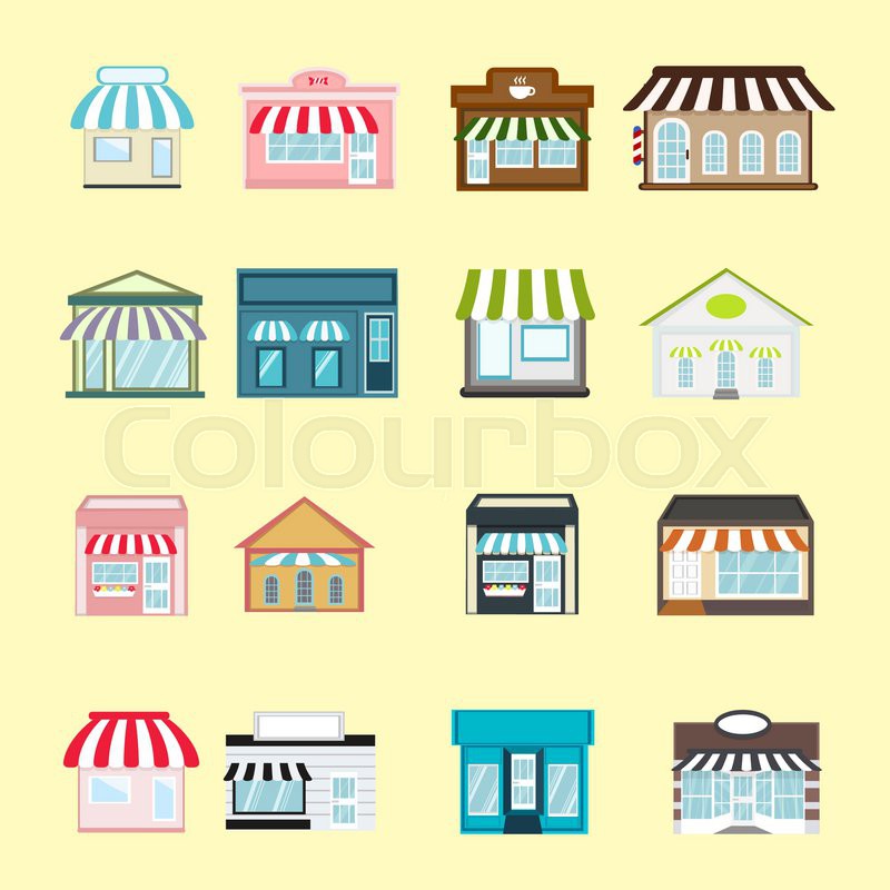 800x800 Store Shop Front Window Buildings Icon Stock Vector Colourbox