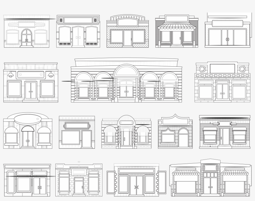 820x645 Storefront Vector Store Window Banner Black And White