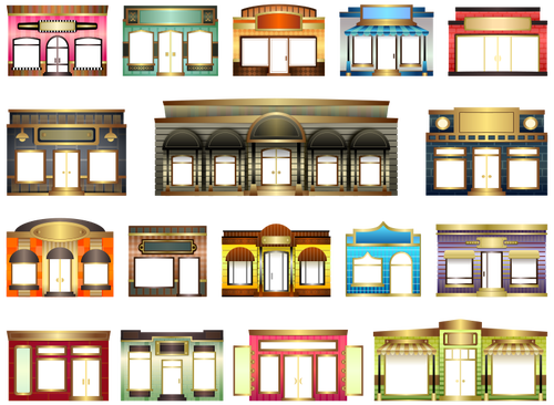 500x366 Storefront Vector Drawing