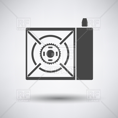 400x400 Gas Burner Stove Icon On A Gray Background With Round Shadow
