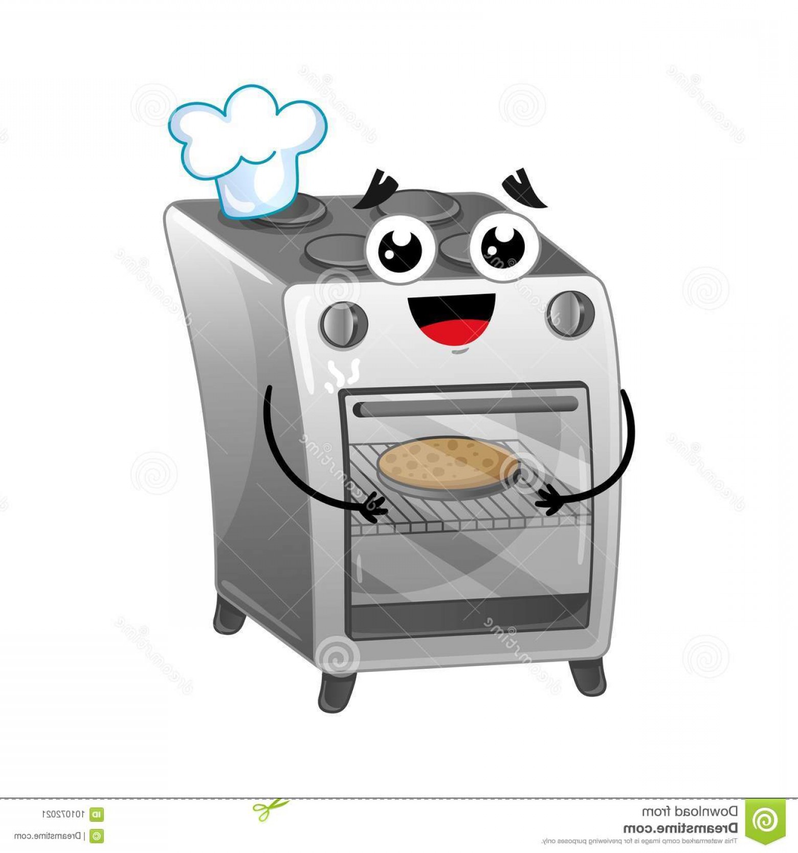 1560x1668 Happy Gas Stove Isolated Cartoon Character Household Appliance