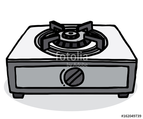 500x417 Gas Stove Cartoon Vector And Illustration, Hand Drawn Style
