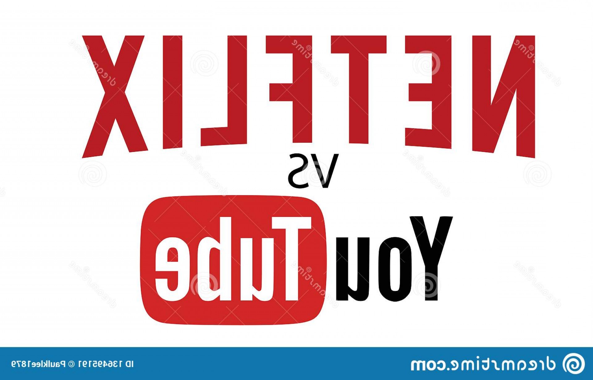 1920x1233 Netflix Vs Youtube Logo Editorial Vector Illustration Black