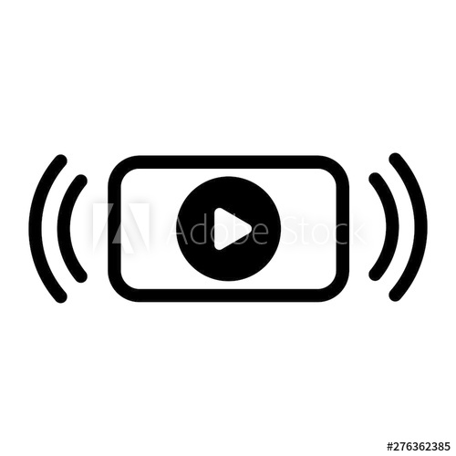 500x500 Play Button Icon Vector Streaming Tv Illustration On White