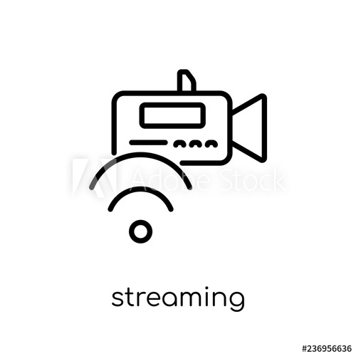 500x500 Streaming Icon Trendy Modern Flat Linear Vector Streaming Icon