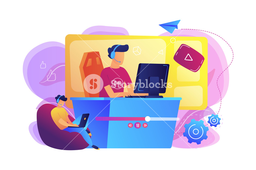 1000x667 E Sport Game Streaming Concept Vector Illustration Royalty Free