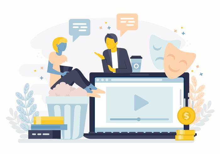 700x490 Vector Streaming Service Illustration