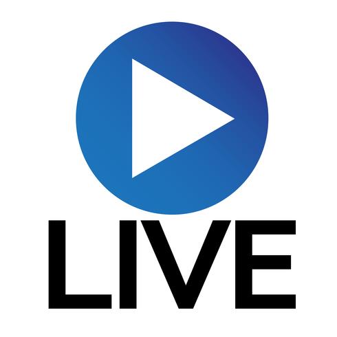 490x490 Live Streaming Online Sign Vector Design