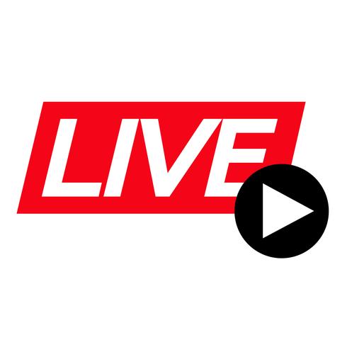 490x490 Live Streaming Online Sign Vector Design